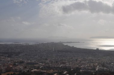 Trapani, İtalya'nın şehrin havadan görünümü