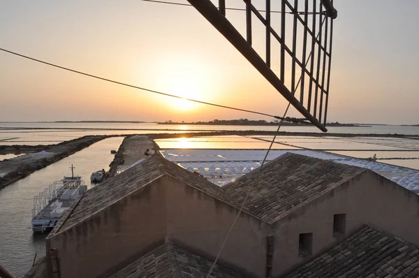 stock image Saline (meaning Salt flats) in Marsala, Italy