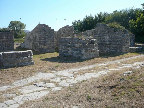 Antik Arkeolojik Roma Kalıntıları Salona Hırvatistan — Stok fotoğraf