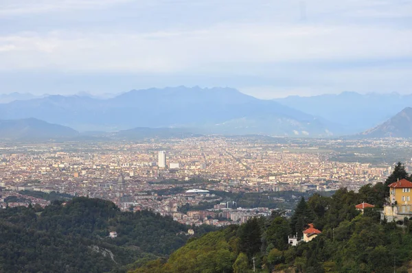 Vista Aérea Ciudad Turín Italia — Foto de Stock