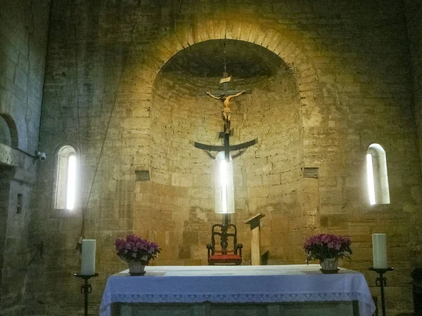 Die Kirche Santa Maria Assunta in San Quirico D Orcia — Stockfoto