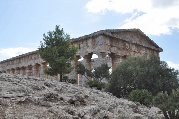 Antico Tempio Dorico Greco Segesta Italia — Foto Stock