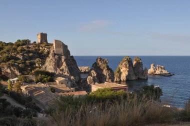 İtalya, Castellammare Del Golfo 'daki Scopello plajı