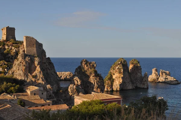 İtalya, Castellammare Del Golfo 'daki Scopello plajı