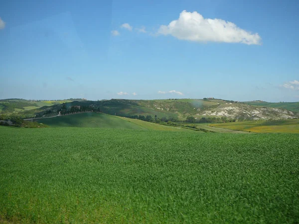 Pemandangan Perbukitan Sekitar Siena Italia — Stok Foto