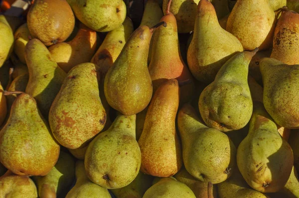 Green Pear Pyrus Fruit Vegetarian Food Background — Stock Photo, Image