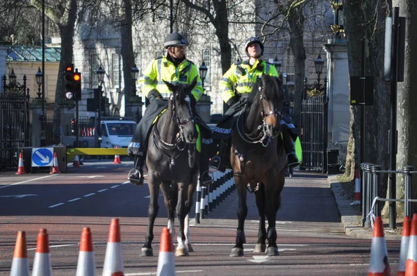 London Verenigd Koninkrijk Circa Februari 2018 Metropolitan Police Paardrijden — Stockfoto