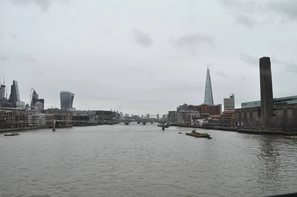 Yaklaşık Şubat 2018 Londra Ngiltere Thames Nehri Panoramik Manzaralı — Stok fotoğraf