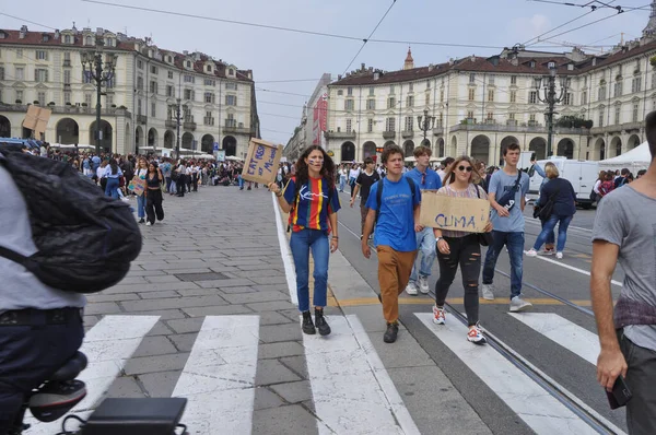 Turin Italy Circa September 2019 Fridays Future Rally — Stock Photo, Image