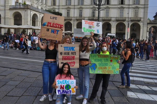 Turin Italy Circa September 2019 Fridays Future Rally — Stock Photo, Image