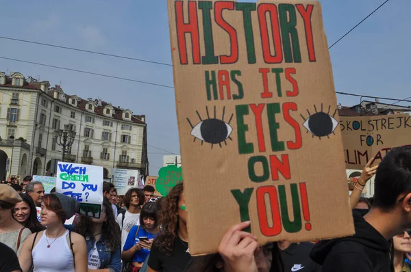 Turin Italy Circa September 2019 Fridays Future Rally — Stock Photo, Image