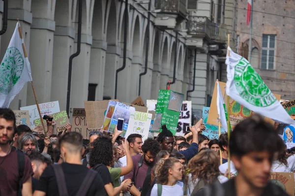 Turín Italia Circa Septiembre 2019 Rally Viernes Por Futuro —  Fotos de Stock