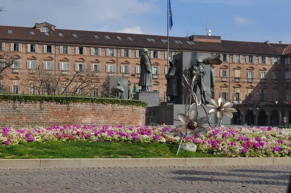 Turin Italië Circa Maart 2020 Lege Straten Stad Turijn Nadat — Stockfoto