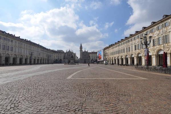 Turin Italien Circa März 2020 Leere Straßen Der Stadt Turin — Stockfoto