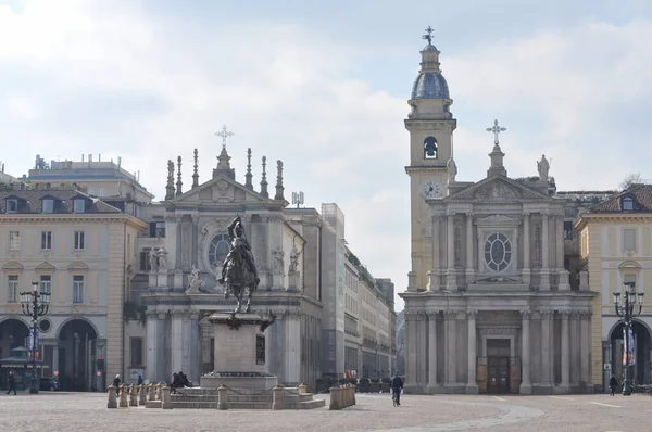 Turin Italy Circa Μαρτιοσ 2020 Άδειοι Δρόμοι Στην Πόλη Του — Φωτογραφία Αρχείου