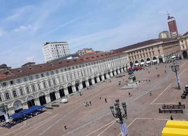 Turin Italien Circa Mai 2019 Luftaufnahme Der Piazza San Carlo — Stockfoto