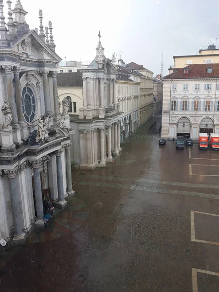 Turin Italien Circa Mai 2019 Luftaufnahme Der Piazza San Carlo — Stockfoto