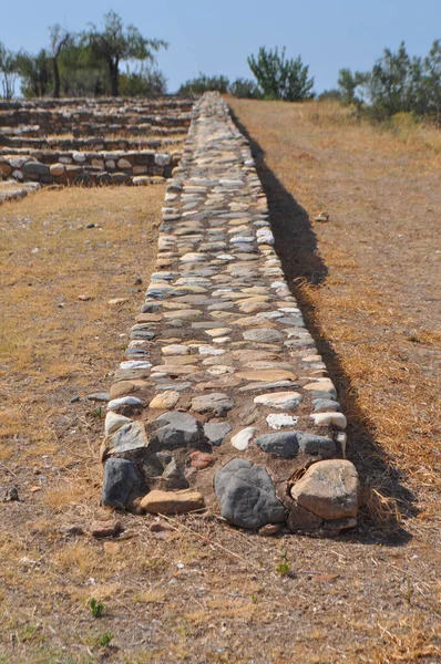 Ruïnes Van Oude Stad Olynthus Chalkidiki Griekenland — Stockfoto