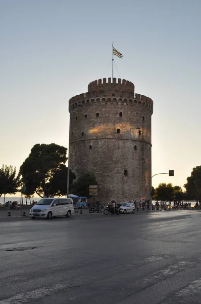 Bu SALONIKI, GREECE - CRCA AĞUSTOS 2019: Antik Beyaz Kule