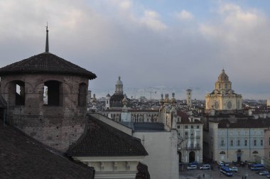 İtalya 'nın Torino kentinin hava manzarası