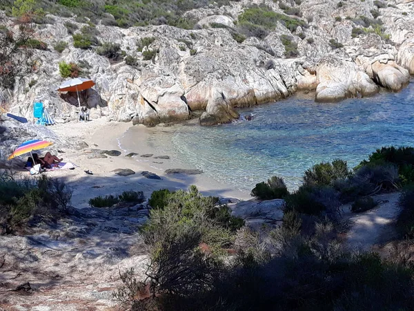 Chalkidiki Griechenland Circa August 2019 Blick Auf Den Strand Von — Stockfoto