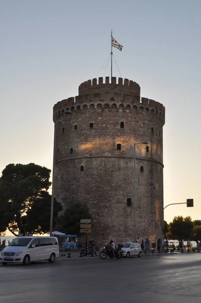 Saloniki Greece Crca Ağustos 2019 Antik Beyaz Kule — Stok fotoğraf