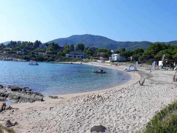Calcidica Greece Circa August 2019 View Vourvourou Karidi Beach — стокове фото