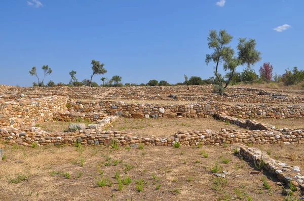 Rovine Dell Antica Città Olinto Calcidica Grecia — Foto Stock