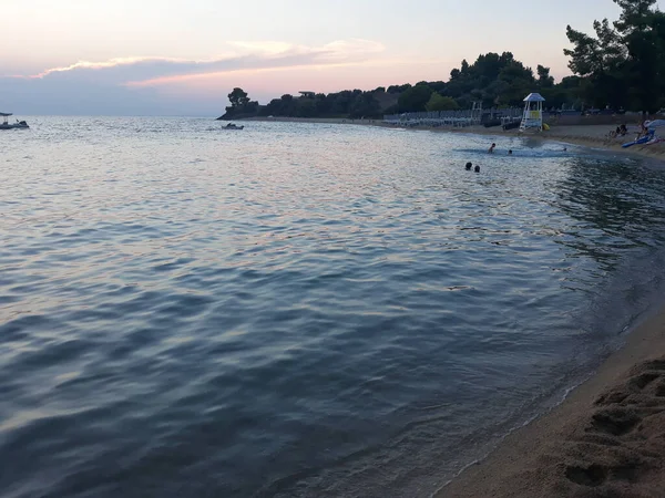 Chalkidiki Griekenland Circa August 2019 Uitzicht Het Strand Van Lagomandra — Stockfoto