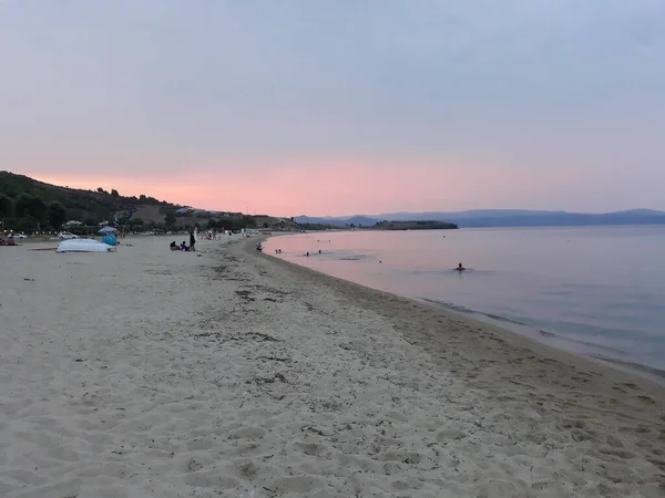 Chalkidiki ギリシャ Circa 2019年8月 Trani Ammounda Beachの写真 — ストック写真