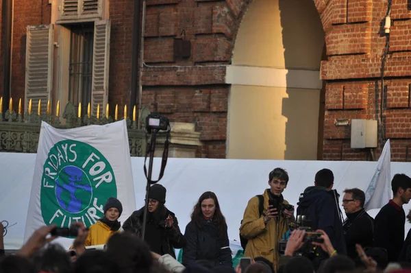 Turin イタリア Circa 12月2019 グレタ トゥンベルクとの今後のラリーのための金曜日 — ストック写真