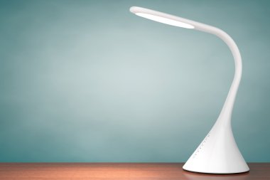 Beyaz kavramı sensör masa lambası Led. 3D render