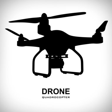 Drone Quadrocopter sembolü. 3D render