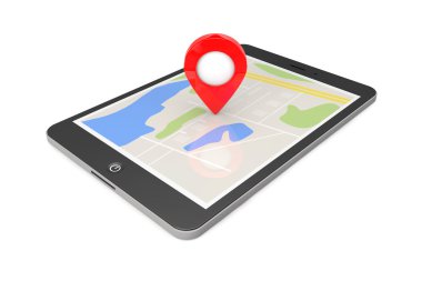 Tablet Pc. konum işaretçisini harita ile Tablet PC yolu ile