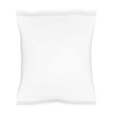 Boş plastik torba Snack ambalaj. 3D render