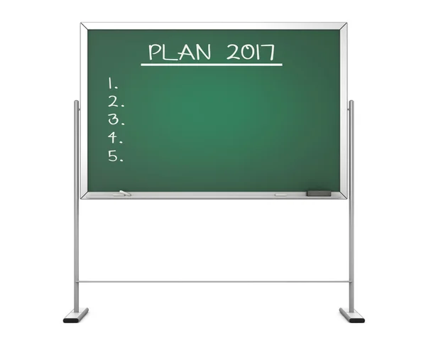 Blackboard med frasen Plan 2017. 3D-rendering — Stockfoto