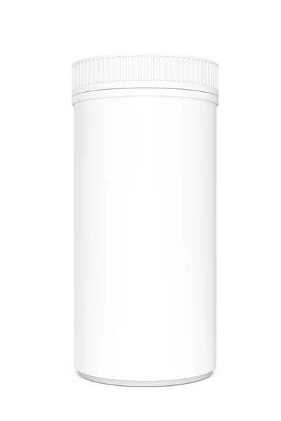 白色空白的圆柱形容器。3d 渲染 — 图库照片