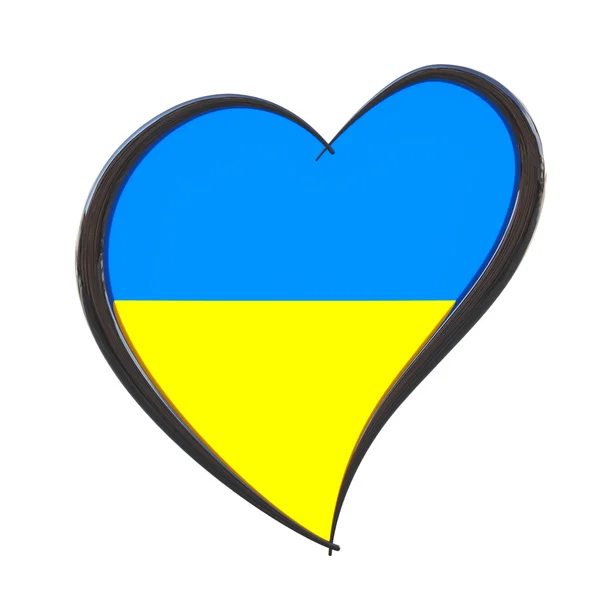 Bandera de Ucrania dentro del corazón. Festival de Eurovisión 2017 en Ucraniano —  Fotos de Stock