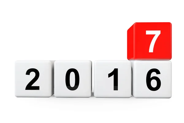 Blokken met de overgang van het jaar 2016-2017. 3D-rendering — Stockfoto