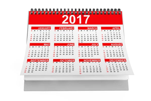 2017 éves asztali naptár. 3D-leképezés — Stock Fotó