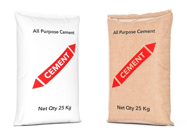 Bolsas de papel sacos de cemento. Renderizado 3d — Foto de Stock