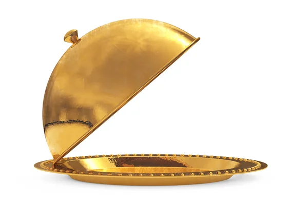 Golden Restaurant Cloche. 3d Rendering — Stock Photo, Image