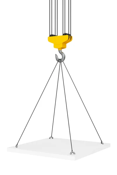 Crane Hook Lifts the Platform. 3d Rendering — Stock Photo, Image