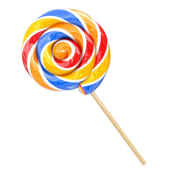 Rainbow Swirl Lollipop. 3d Rendering — Stock Photo, Image
