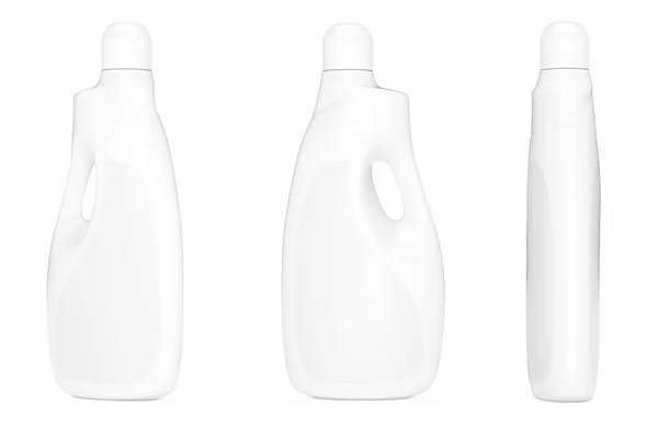 Garrafas de recipiente de detergente de plástico. Renderização 3d — Fotografia de Stock