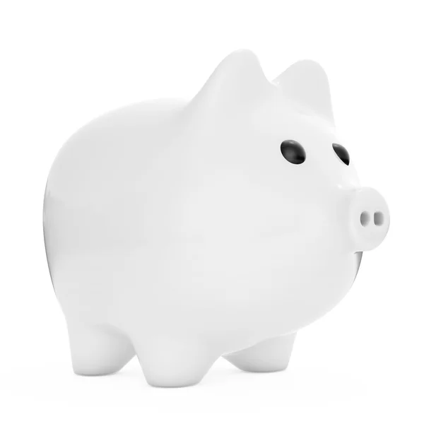 Caixa de dinheiro estilo banco Piggy branco. Renderização 3d — Fotografia de Stock