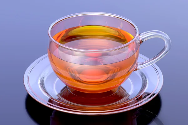 Glass Cup of Black Tea. 3d Rendering — Stock Photo, Image