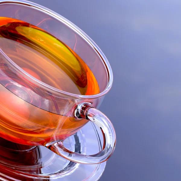 Glass Cup of Black Tea. 3d Rendering — Stock Photo, Image