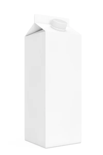 Leere Milch- oder Saftschachtel. 3D-Darstellung — Stockfoto