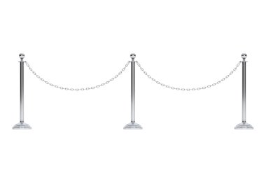 Closeup zincir bariyer Stand. 3D render